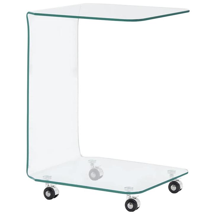 vidaXL Salontafel 45x40x63 cm gehard glas, Huis en Inrichting, Tafels | Salontafels, Nieuw, Verzenden