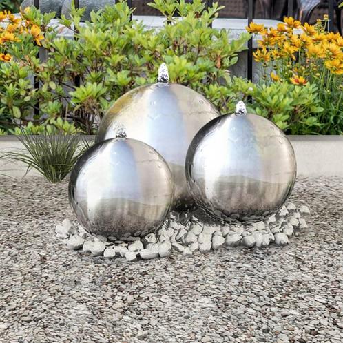 vidaXL 3 pcs Sphères de fontaine de jardin avec LED, Jardin & Terrasse, Pièces d'eau & Fontaines, Neuf, Envoi