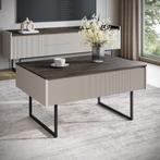 Meubella Salontafel beige 100x68x50 | Rechthoekig, Huis en Inrichting, Verzenden, Nieuw, 50 tot 100 cm, 50 tot 75 cm