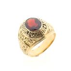 10 Krt. Forsyth County High School Class ring met granaat..., Handtassen en Accessoires, Antieke sieraden, Ophalen of Verzenden