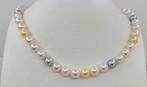 Halsketting 8,5x9 mm Multi Akoya- en gouden parels, Zilver, Handtassen en Accessoires, Nieuw