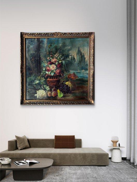 École naturaliste européenne (XIX-XX) - Jardin romantique, Antiek en Kunst, Kunst | Schilderijen | Klassiek