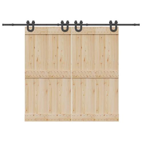 vidaXL Doos met onderdelen voor schuifdeur 366 cm staal, Doe-het-zelf en Bouw, Hang- en Sluitwerk, Nieuw, Verzenden