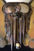 Spiegel - messing, natuursteen, glas - Handgemaakte, Antiek en Kunst