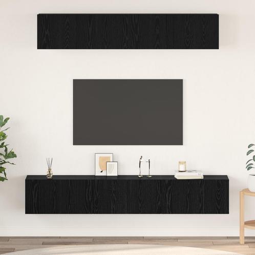 vidaXL Tv-meubelset 5 pcs Zwart eiken 100 x 30 x 30 cm, Huis en Inrichting, Kasten |Televisiemeubels, Nieuw, Verzenden
