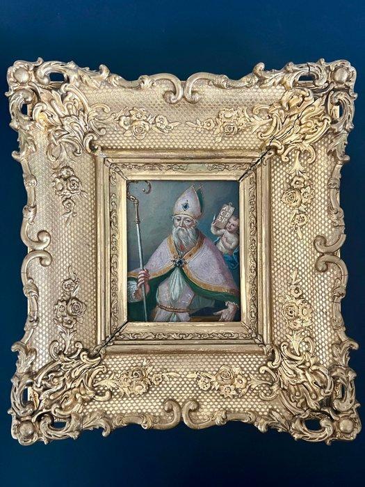 Onbekende kunstenaar - Saint évêque et angelot, Antiquités & Art, Art | Art non-occidental