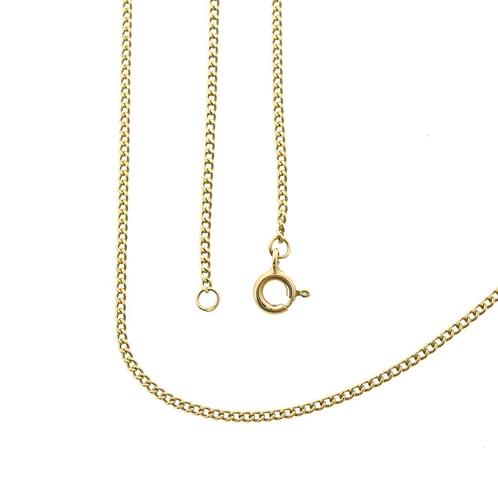 Gouden gourmet schakel ketting | 54 cm (schakelketting), Handtassen en Accessoires, Kettingen, Overige kleuren, Gebruikt, Goud