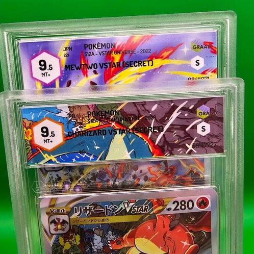 SAR Mewtwo & Charizard Vstar - 2 Graded card - Graad 9.5, Hobby en Vrije tijd, Verzamelkaartspellen | Pokémon