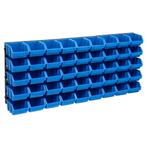 vidaXL 48-delige Opslagbakkenset met wandpanelen blauw en, Doe-het-zelf en Bouw, Verzenden, Nieuw
