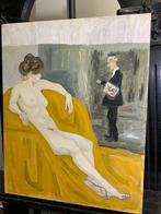 Duitse school (XX) - Der Akt Maler in seinem Atelier, Antiek en Kunst