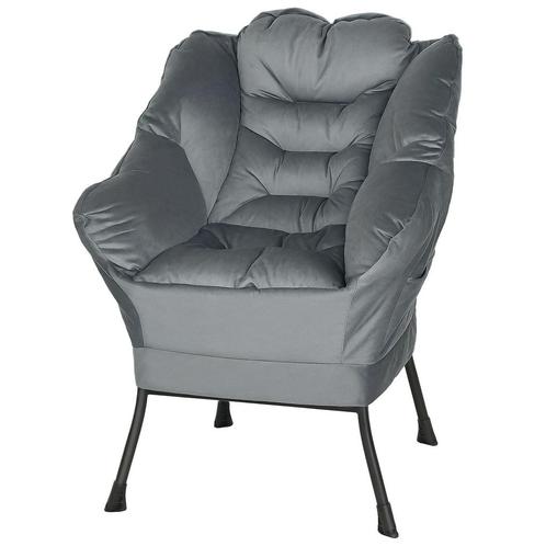 TRUUSK Loungestoel - Fluweeluitstraling - Zijvak - Stalen Po, Huis en Inrichting, Stoelen, Verzenden