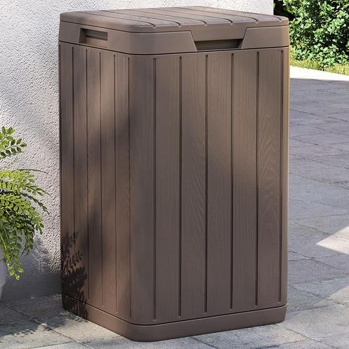 vidaXL Tuinafvalbak 38x38x65 cm polypropeen bruin, Huis en Inrichting, Woonaccessoires | Prullenbakken, Nieuw, Verzenden