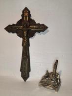 Set: Antieke Muurkruis 39 cm en Devotie Muziekdoos -, Antiek en Kunst