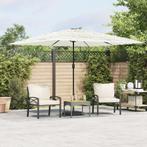 vidaXL Parasol met stalen paal 290x290x238 cm wit, Tuin en Terras, Verzenden, Nieuw