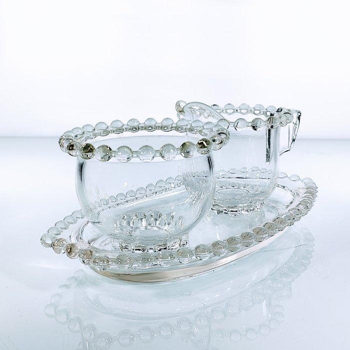 Rudolfova Hut - Josef Inwald - Suiker en roomstel - Glas, Antiek en Kunst, Kunst | Designobjecten