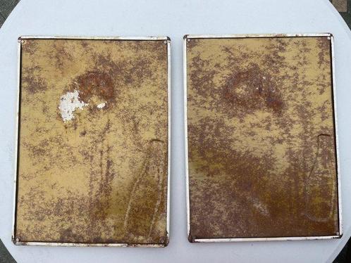 Emaille bord (2) - Staal, Antiek en Kunst, Antiek | Wandborden en Tegels