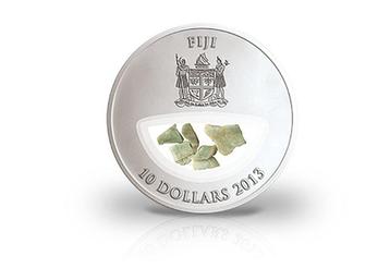 Fidji. 10 Dollars 2013 Vulkan Kronotsky - mit echtem Rhyolit