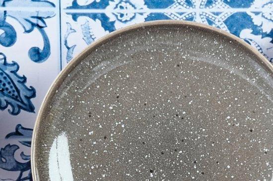 2dekans | bord STELLAR Ø22cm - 6 stuks - Betongrijs, Maison & Meubles, Cuisine | Vaisselle, Enlèvement ou Envoi