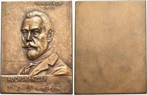 Bronze-plakette 1909 medaille von Paul Matzdorf 1864 bis..., Postzegels en Munten, Penningen en Medailles, Verzenden