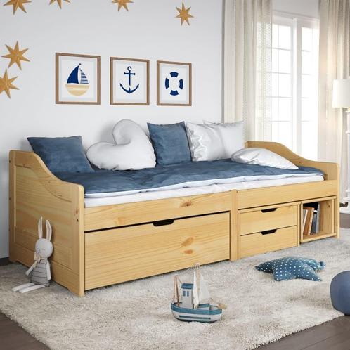 vidaXL Slaapbank met 3 lades IRUN 90x200 cm massief, Huis en Inrichting, Slaapkamer | Bedden, Nieuw, Verzenden