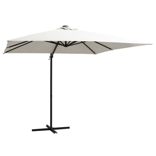 vidaXL Zweefparasol met LED en stalen paal 250x250 cm, Tuin en Terras, Parasols, Nieuw, Verzenden