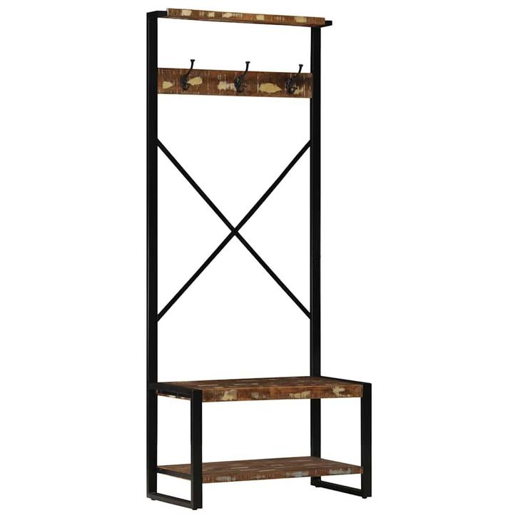 vidaXL Kledingrek 80x40x190 cm massief gerecycled hout, Huis en Inrichting, Kasten | Wandmeubels, Nieuw, Verzenden
