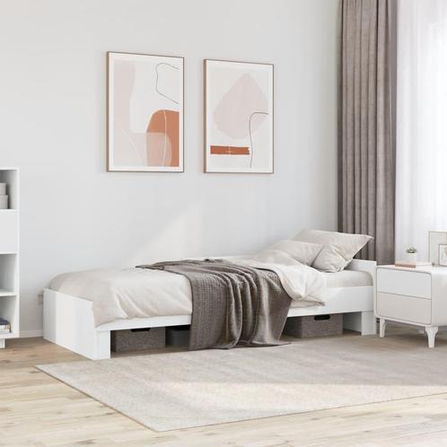 vidaXL Bedframe bewerkt hout wit 100x200 cm, Huis en Inrichting, Slaapkamer | Bedden, Nieuw, Verzenden