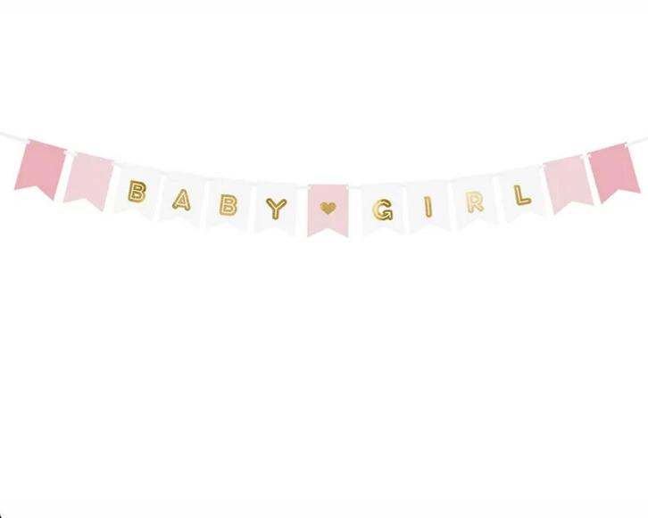 Banner Baby Girl Mix 1,75m, Hobby en Vrije tijd, Feestartikelen, Nieuw, Verzenden