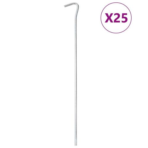 vidaXL Tentharingen 25 st Ø5 mm 30 cm gegalvaniseerd staal, Caravans en Kamperen, Tentaccessoires, Nieuw, Verzenden
