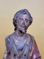 Beeld, Heiliger Apostel – Markus mit Buch und Löwe - 47 cm -