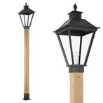 Tuinverlichting klassiek Tuinlamp Square XL WOOD Lantaarn bu, Verzenden