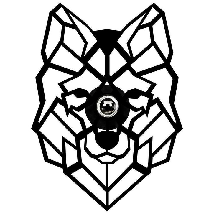 Industriële wanddecoratie dieren lamp - E27 fitting - Wolf, Huis en Inrichting, Lampen | Overige, Nieuw, Verzenden