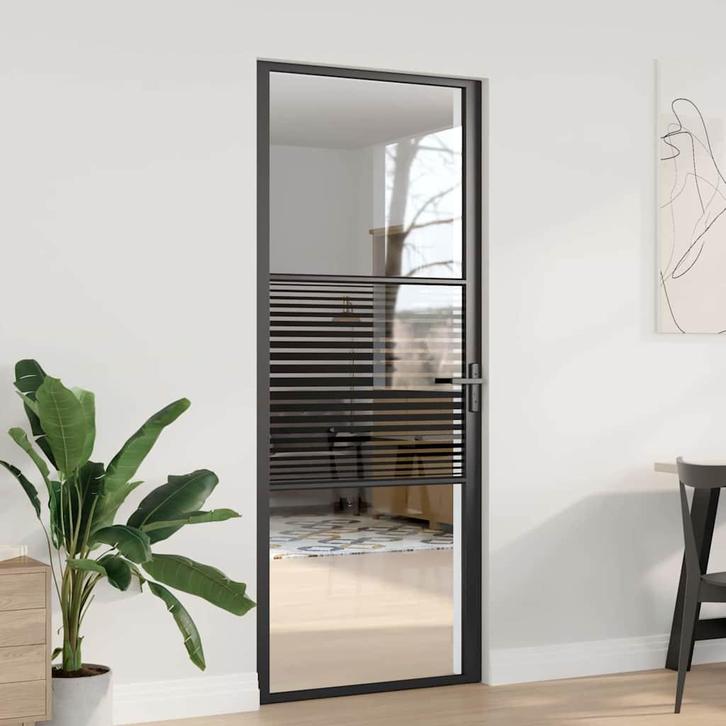 vidaXL Interne Deur Zwart 83 x 201.5 cm Gelaagd glas,, Doe-het-zelf en Bouw, Deuren en Vliegenramen, Nieuw, Verzenden