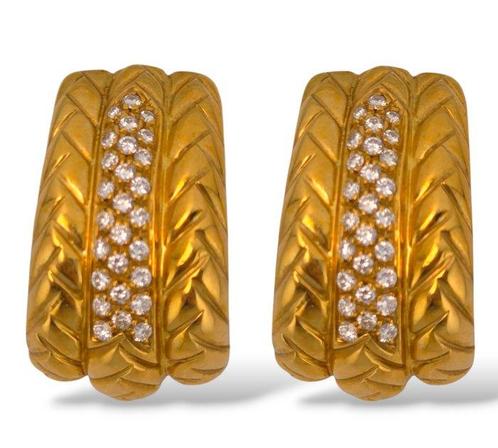 Boucles doreilles - 18 carats Or jaune, Boucles doreilles, Handtassen en Accessoires, Oorbellen