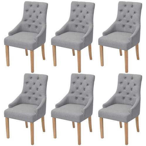 vidaXL Eetkamerstoelen 6 st stof lichtgrijs, Huis en Inrichting, Stoelen, Nieuw, Verzenden