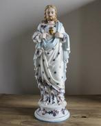 Beeldje, Jezus met Heilig Hart - 45 cm - Biscuit porselein