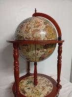 Globe bar - Hout, Verguld messing, Plastic - Wereldbol