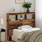 vidaXL Hoofdeinde Kast met LED Oud hout 120 x 17 x 102 cm, Verzenden, Nieuw