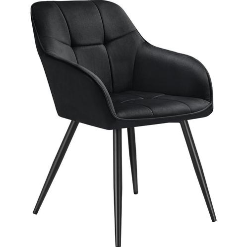 tectake Eetkamerstoel Marilyn, fluweeloptiek, gestikt patroo, Huis en Inrichting, Stoelen, Verzenden