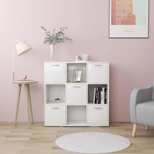 vidaXL Boekenkast 90x30x90 cm bewerkt hout wit, Huis en Inrichting, Kasten | Boekenkasten, Nieuw, Verzenden