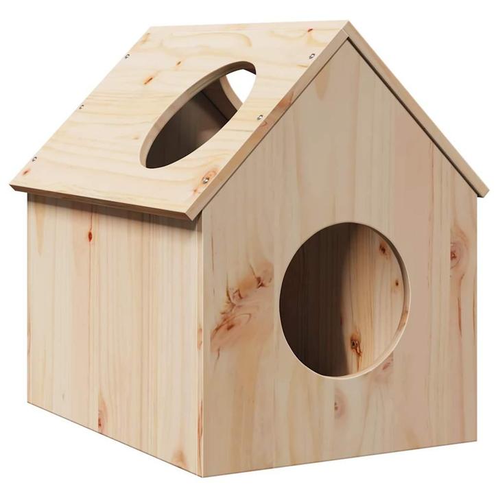 vidaXL Kattenhuis 41x50x50 cm massief grenenhout, Dieren en Toebehoren, Katten-accessoires, Nieuw, Verzenden