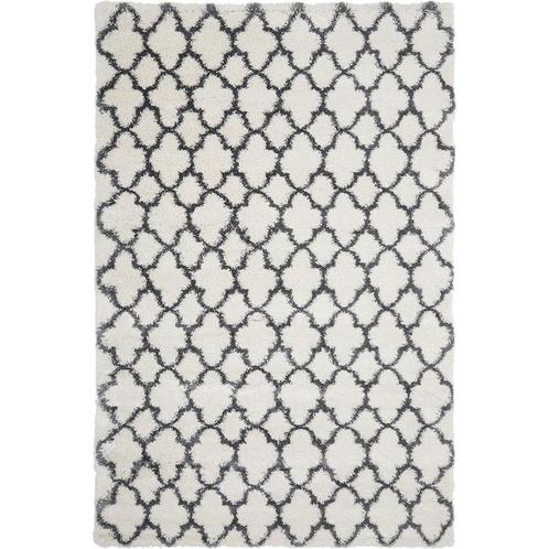 Vloerkleed hoogpolig - Cremewit met donkergrijs - 200x300, Huis en Inrichting, Stoffering | Tapijten en Vloerkleden, Verzenden