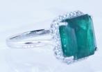 Zonder Minimumprijs - Ring Platina - 8.34ct. tw. Smaragd -, Nieuw
