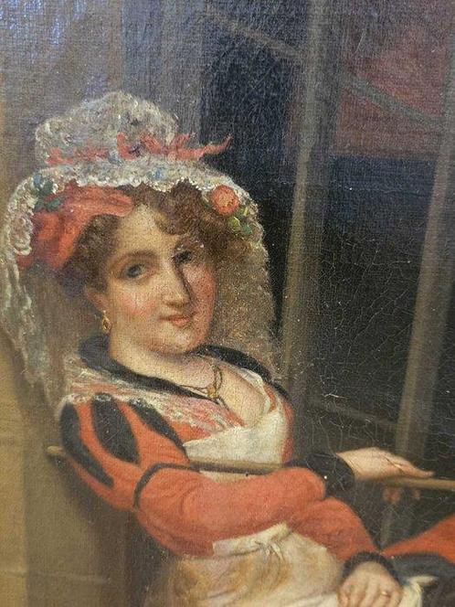 Europese school (XIX) - Femme À La Fenêtre, Antiek en Kunst, Kunst | Schilderijen | Klassiek