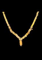 Romain antique Verre jaune Collier de perles (Sans Prix de