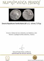 République romaine. L. Rubrius Dossenus, 87 av. J.-C.., Postzegels en Munten