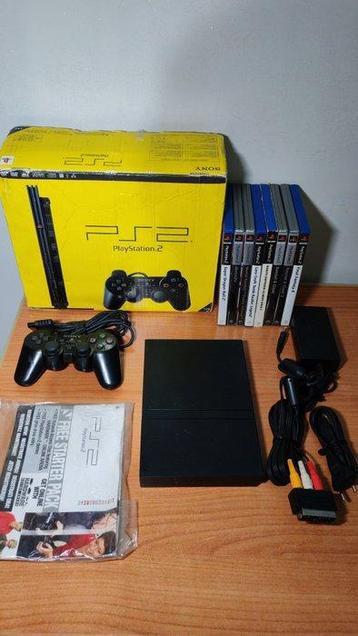 Sony - Playstation 2 (PS2) - slim - Videogameconsole + games beschikbaar voor biedingen