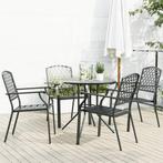 vidaXL 5-delige Tuinset stapelbaar gepoedercoat staal, Tuin en Terras, Verzenden, Nieuw, Tuinset