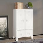 vidaXL Garde-robe industrielle Blanc 67x35x107 cm Acier, Huis en Inrichting, Kasten | Kleerkasten, Verzenden