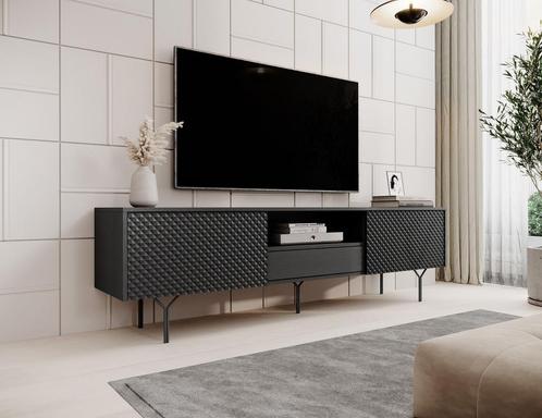 TV-Meubel mat zwart 180x38x48 met lades, Huis en Inrichting, Kasten |Televisiemeubels, 25 tot 50 cm, Nieuw, 150 tot 200 cm, Overige materialen